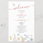 Budget boho wildflowers wedding program チラシ (正面)
