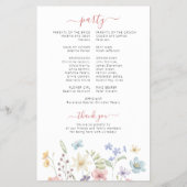 Budget boho wildflowers wedding program チラシ (裏面)
