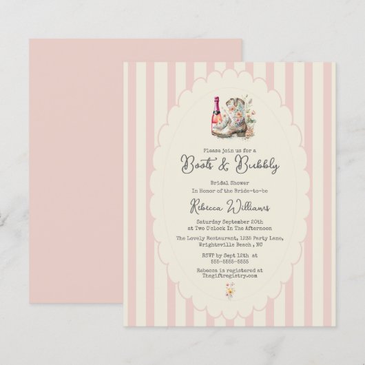  Budget Boots &Bubbles Country Chic Bridal Shower  (正面/裏面)