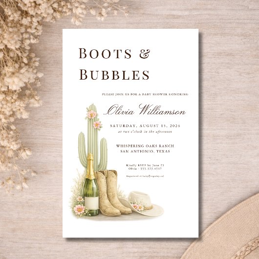 Budget Boots & Bubbles Western Baby Shower チラシ