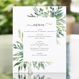 Budget Botanical Greenery Folids結婚's Menu