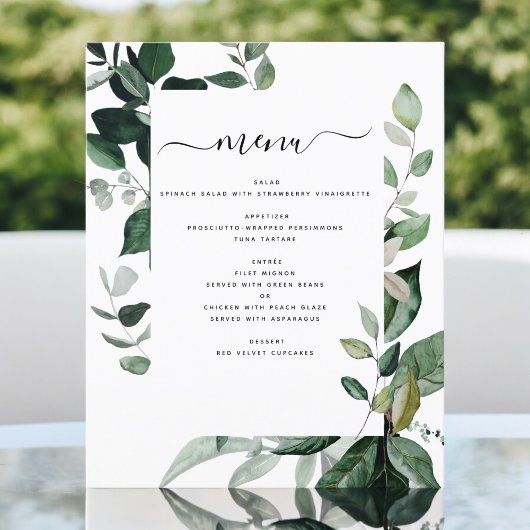 Budget Botanical Greenery Folids結婚's Menu