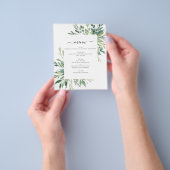 Budget Botanical Greenery Folids結婚's Menu チラシ (手)