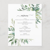 Budget Botanical Greenery Folids結婚's Menu チラシ (正面)