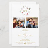 Budget Botanical Initials Floral Anagram 2 Photos (正面/裏面)