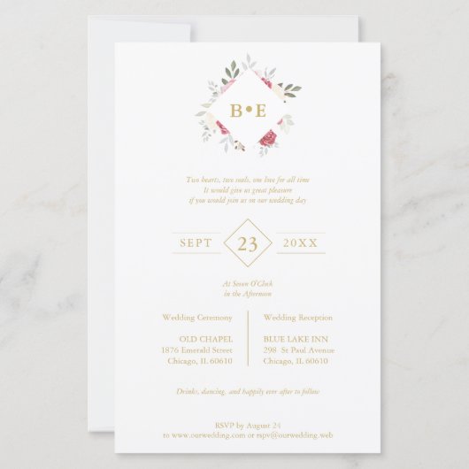 Budget Botanical Initials Floral Anagram 2 Photos (裏面)