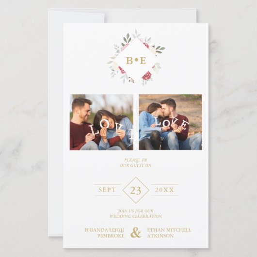 Budget Botanical Initials Floral Anagram 2 Photos (正面)