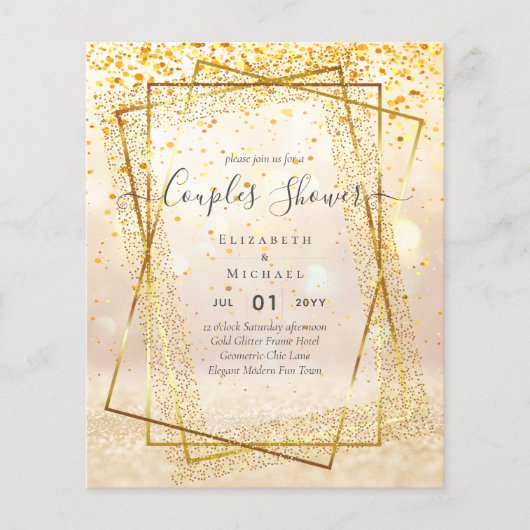 BUDGET Bridal COUPLES Shower Gold Geometric Frame チラシ (正面)