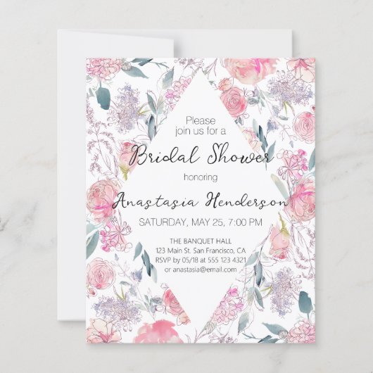 BUDGET Bridal Shower Invitation (正面)