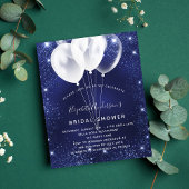 Budget Bridal Shower navy blue balloon invitation