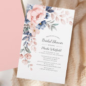 Budget Bridal Shower Pink Floral Invitation 便箋