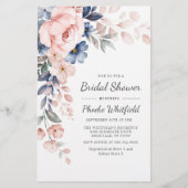 Budget Bridal Shower Pink Floral Invitation 便箋 (正面)