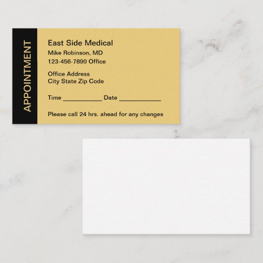 Budget Bulk Office Appointment Reminder Cards 予約カード (正面/裏面)