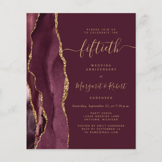 Budget Burgundy Agate Gold 50th Anniversary Party (正面)