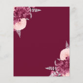 Budget Burgundy Blush Floral Wedding Save the Date (裏面)