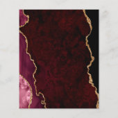 Budget Burgundy Gold Agate Green Wedding Menu (裏面)