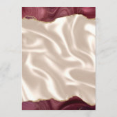 Budget Burgundy Gold Agate Silk Wedding Menu メニュー (裏面)