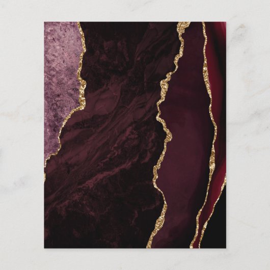 Budget Burgundy Gold Agate Wedding Invite (裏面)