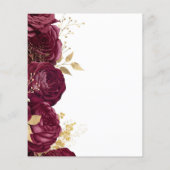 Budget Burgundy Gold Floral Script Wedding Invite (裏面)