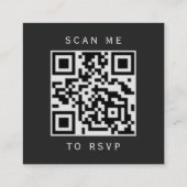 Budget Burgundy Silver Agate Dark QR Code RSVP エンクロージャーカード (裏面)