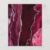 Budget Burgundy Silver Agate Gray Wedding Invite (裏面)