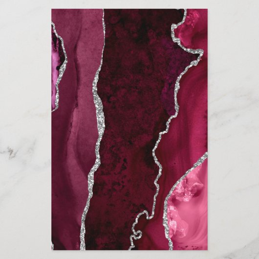 Budget Burgundy Silver Agate Navy Blue Wedding (裏面)