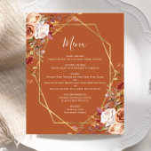 Budget Burnt Orange Fall Floral Wedding Menu