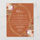 Budget Burnt Orange Fall Floral Wedding Menu (正面)
