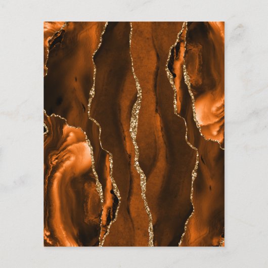 Budget Burnt Orange Gold Agate Ivory Wedding Menu (裏面)