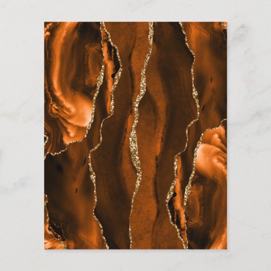 Budget Burnt Orange Gold Agate Marble Wedding Menu (裏面)