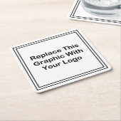 Budget Business Logoコースター スクエアペーパーコースター (アングル)