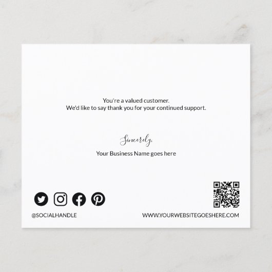 Budget Business Logo Social Website Code Thank You チラシ (裏面)