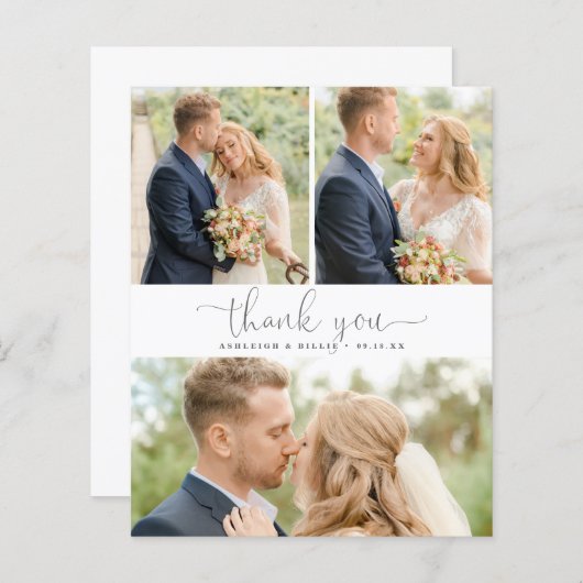 Budget Calligraphy 3 Photo Collage Thank You (正面/裏面)