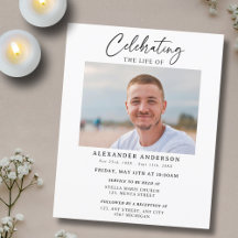 Budget Celebration of Life Black White Funeral