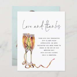 Budget Champagne Script Photo'結婚s Thank You