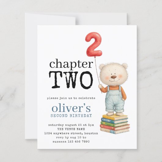 Budget Chapter Two Bear Book Boy 2nd Birthday (正面)