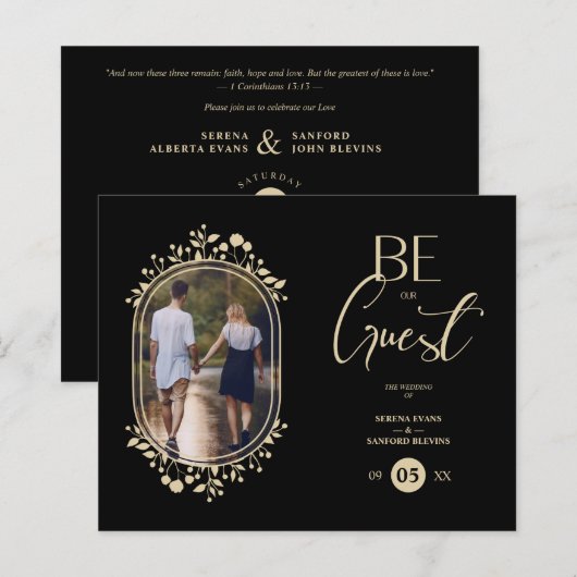 Budget Cheap Minimalist Fancy Photo Golden Effect (正面/裏面)