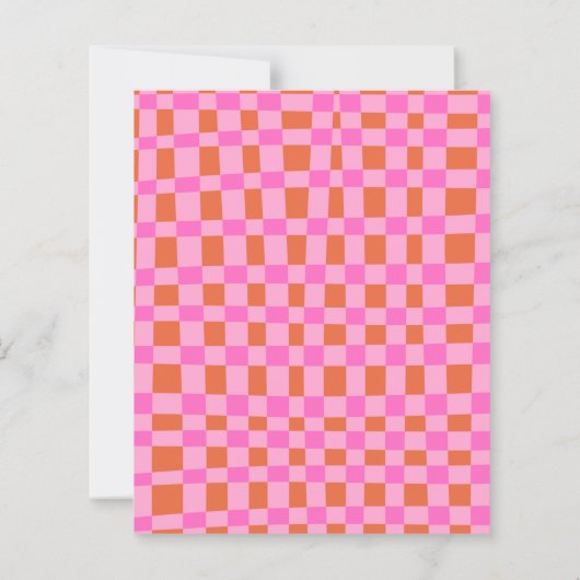 Budget Checker Pink Orange Bridal Shower Invite (裏面)