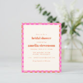 Budget Checker Pink Orange Bridal Shower Invite (スタンド正面)
