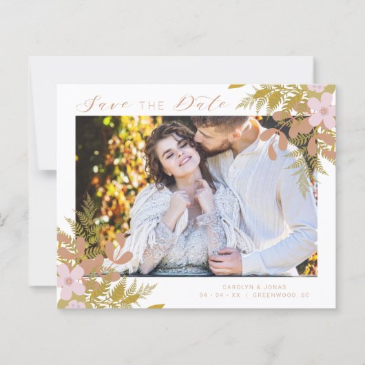 Budget Chic Dusty Shades Branches Photo Wedding (正面)