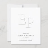 BUDGET Chic Embossed Look Wedding Save the date (正面)