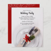 Budget Christmas Dinner Plate Holiday Invitations (正面/裏面)