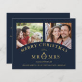 Budget Christmas Navy Chic Luxury Golden 2 Photos (正面/裏面)