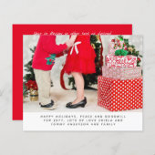 Budget Christmas PHOTO Year In Review Letter (正面/裏面)