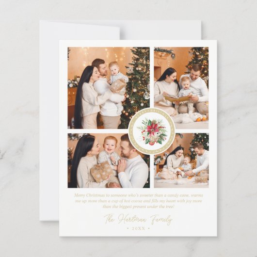 Budget Christmas Poinsettias Bouquet 4 Photos (正面)