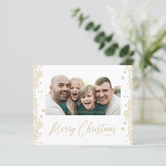 Budget Christmas Snowflakes Fancy Minimalist Photo (スタンド正面)