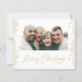 Budget Christmas Snowflakes Fancy Minimalist Photo (正面)