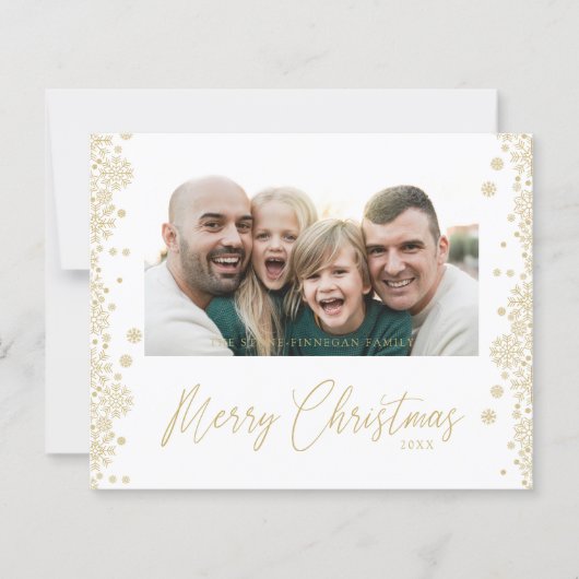 Budget Christmas Snowflakes Fancy Minimalist Photo (正面)