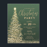 Budget Christmas Tree Party Green Holiday Invite チラシ<br><div class="desc">Elegant Christmas Corporate Dinner Party Invitation template with sparkling Christmas Tree on Green. Impress your friends with this sophisticated and elegant invitation design. Fully customizable!</div>