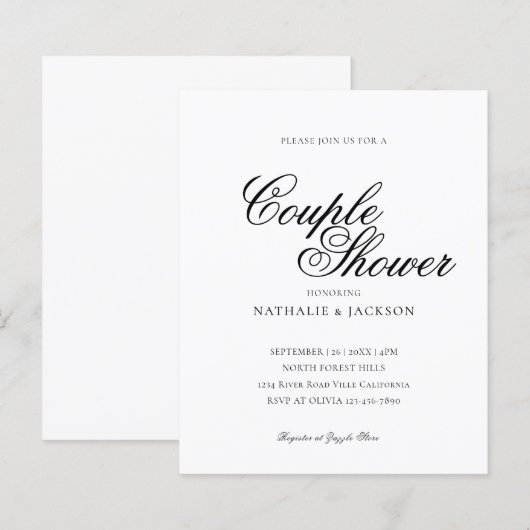 BUDGET Classic Elegant Script Couple Shower (正面/裏面)